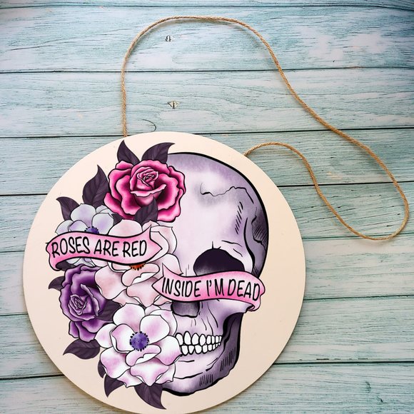 Hand Crafted Other - Valentines Dead Inside Handmade 12" Round Wood Wall Decor